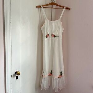Elegant White Floral Slip Dress